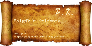 Polgár Krizanta névjegykártya